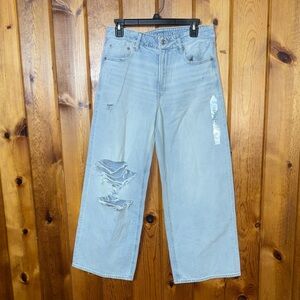 American Eagle jeans NWT STRIGD super high rise baggy wide leg ankle jeans 6